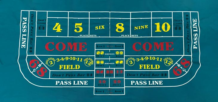 6ft x 62in Craps Single Layout Green (Billiard Cloth) main image